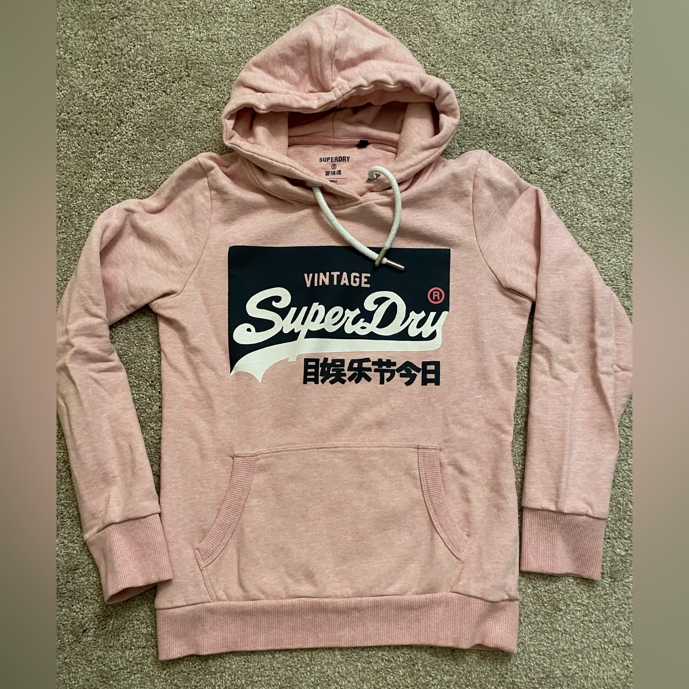 Superdry Baby Pink Hoodie Size Sm